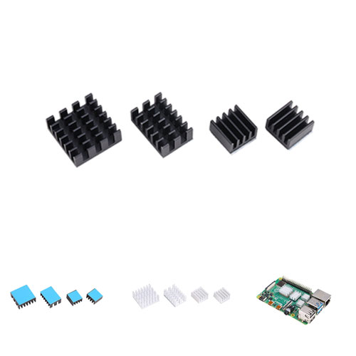 Raspberry Pi 4 Heatsink Black Silver Set (4pcs) China Wholesale 6 1 2