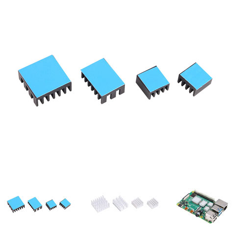 Raspberry Pi 4 Heatsink Black Silver Set (4pcs) China Wholesale 8 3 1